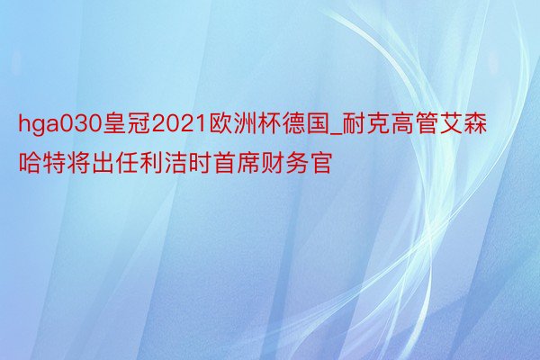 hga030皇冠2021欧洲杯德国_耐克高管艾森哈特将出任利洁时首席财务官